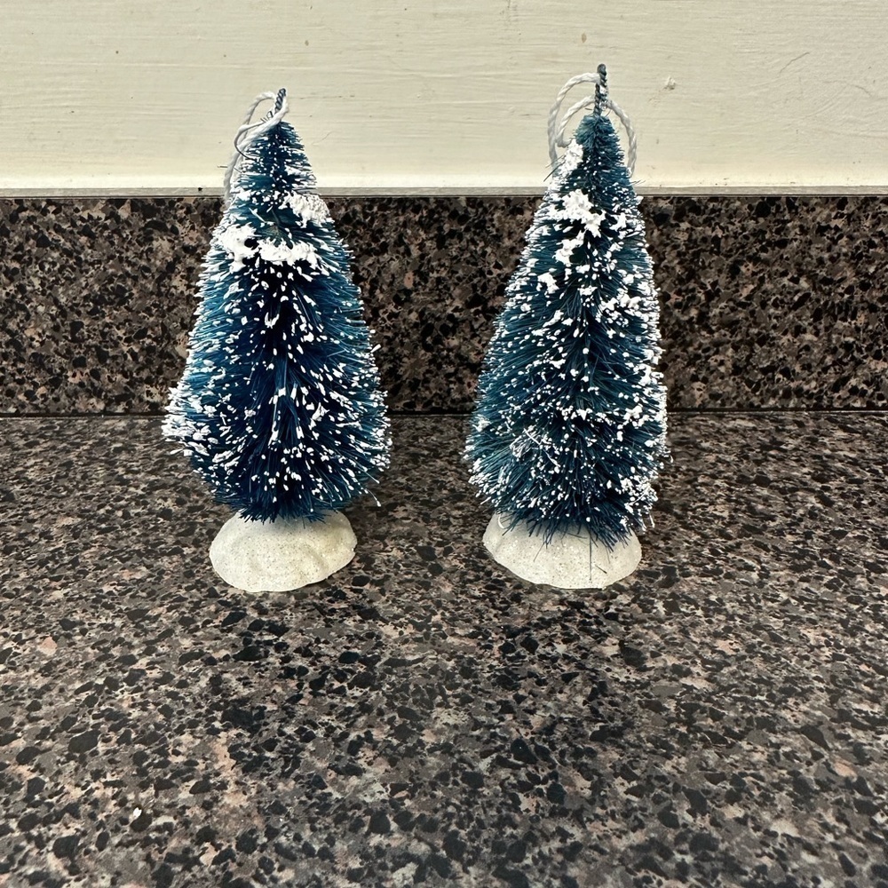 Christmas Bottlebrush Tree Ornaments Set Of Two